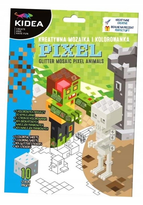 Kolorowanka + kreatywna mozaika dla chłopca MINECRAFT zestaw KIDEA