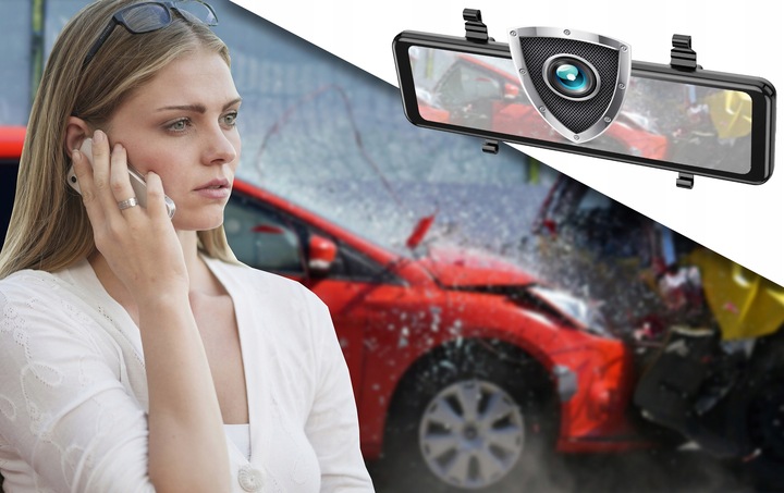 REJESTRATOR LUSTERKO 10,88 KAMERA COFANIA ANDROID CARPLAY 2K QHD KARTA 64GB