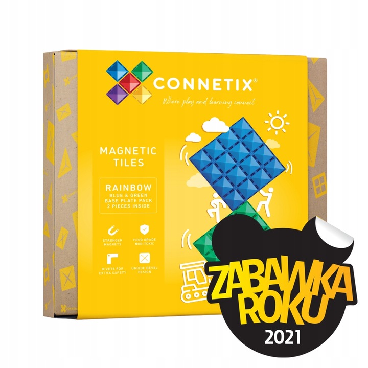 Connetix: 2 el. Klocki magnetyczne Base Plate Pack