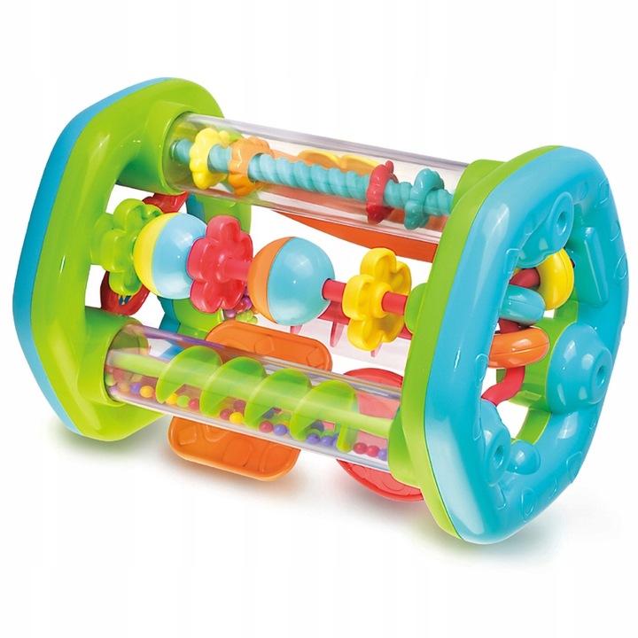 Dumel ROLER zabawka do NAUKI raczkowania RUCHOME ELEMENTY 6m + GRZECHOTKA