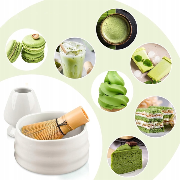ZESTAW DO HERBATY MATCHA, ZESTAW MIOTEŁ MATCHA, Z TRZEPACZKĄ DO MATCHY 5W1