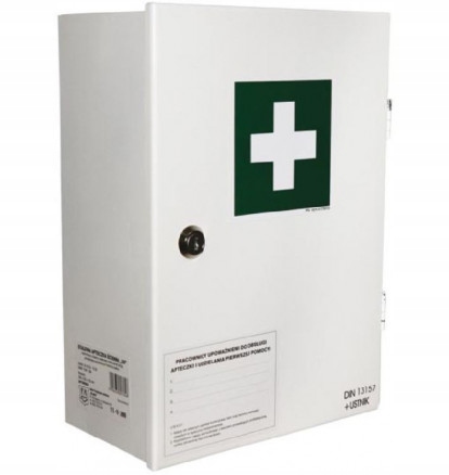 Stalowa apteczka ścienna 30 PK-MOT DIN 13157 PLUS