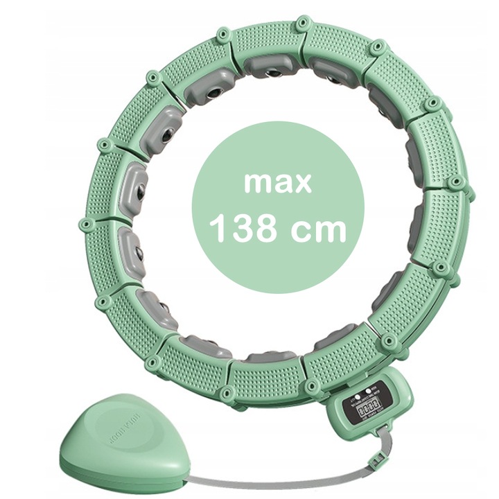 KOŁO HULA HOOP SMART MODUŁOWY MASAŻER CIAŁA Z WYPUSTKAMI I LICZNIKIEM LCD