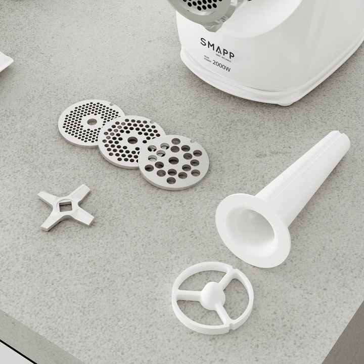 Maszynka do mięsa Smapp z szatkownicą 489.81 + tarka do chipsów i sitko 10