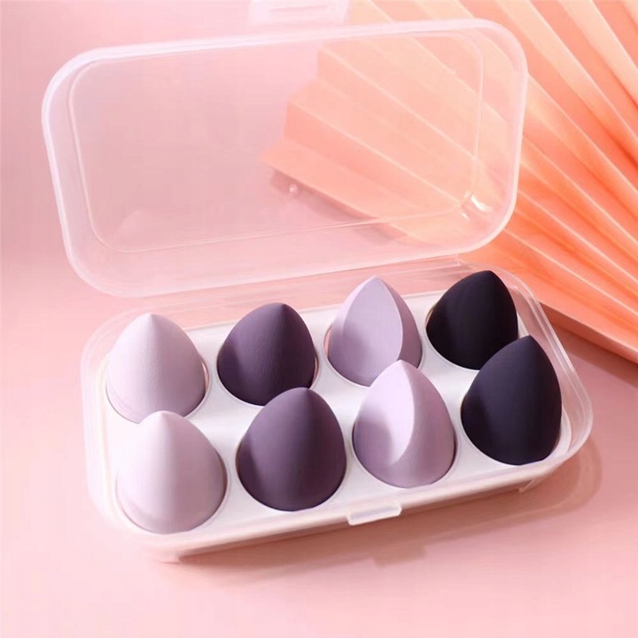 Zestaw Blender gąbka do makijażu 8szt Fiolet