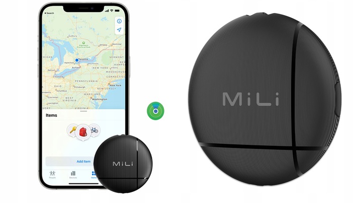 Lokalizator GPS LiTag MiLi IOS APLLE do plecaka kluczy bagażu roweru obroży