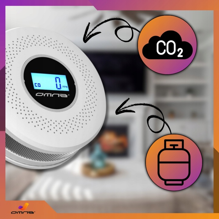 Czujnik czadu i dymu detektor tlenku węgla JKD 512COM certyfikowany