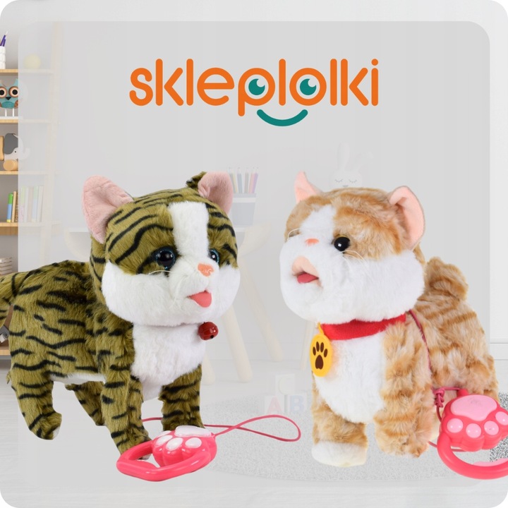 KOTEK INTERAKTYWNY NA SMYCZY MIAUCZY CHODZI GRA