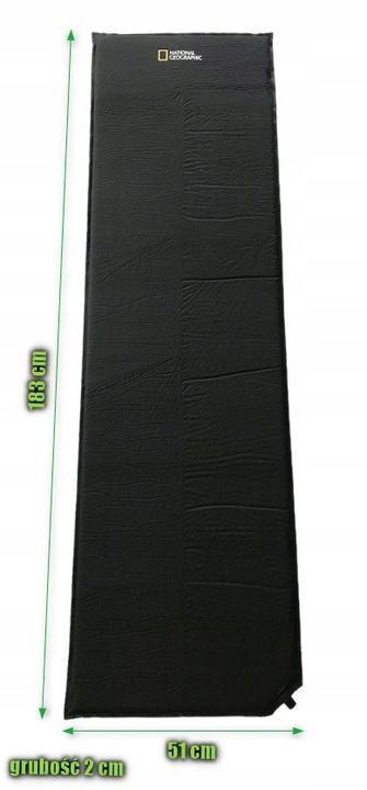 Mata samopompująca National Geographic czarna karimata turystyczna 183 x51