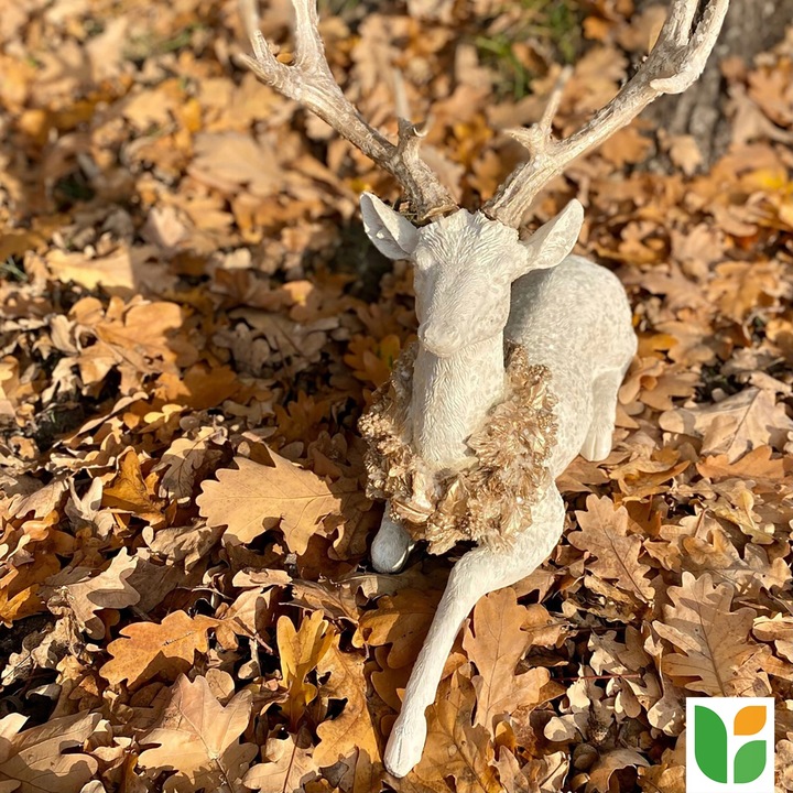 Figurka dekoracyjna świąteczna renifer jeleń duży leżący 53x50x29