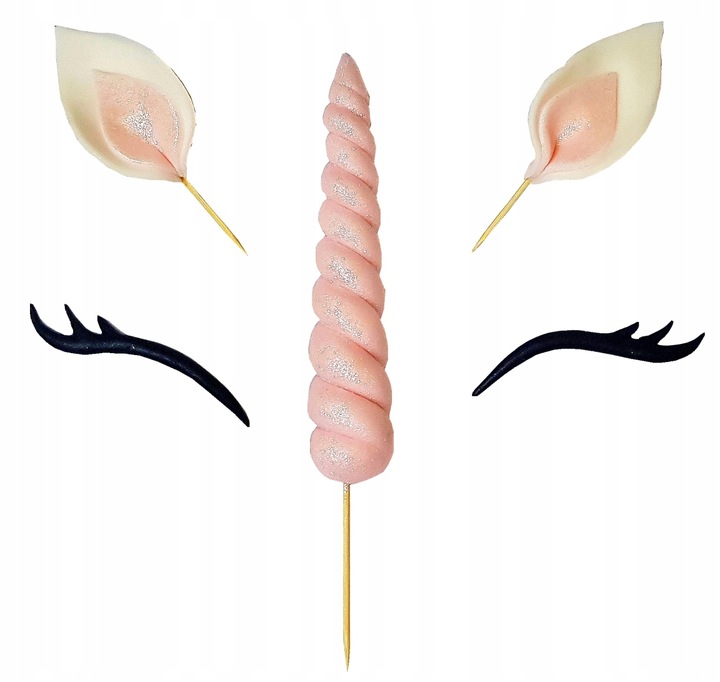 Róg Jednorożca Oczy Uszy z Cukru-Zestaw Różowy Mag