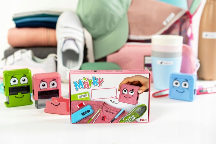 PIECZĄTKA COLOP IMIENNA do znakowania UBRAŃ ODZIEŻY dla DZIECI z IMIENIEM