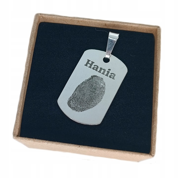 męski wisiorek NIEŚMIERTELNIK ODCISK PALCA DZIECKA srebro 925 + GRAWER