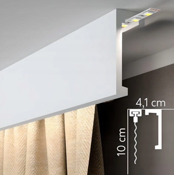 Listwa karniszowa maskownica 10cm LED MARDOM DECOR QL026 dł. 2,4mb