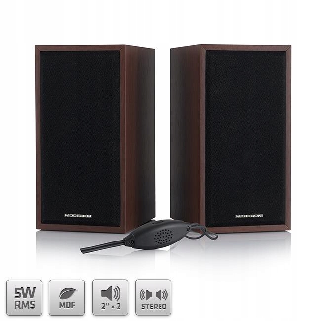 Głośniki 2.0 MODECOM MC-SF05 5W brązowy