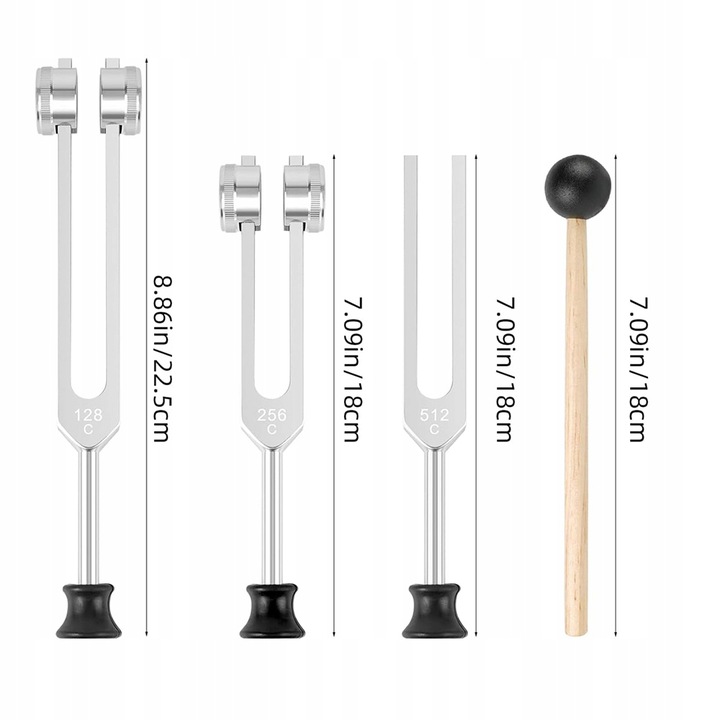 Kamerton 128/256/512 HZ aluminium do diagnostyki słuchu wibracji Stroik