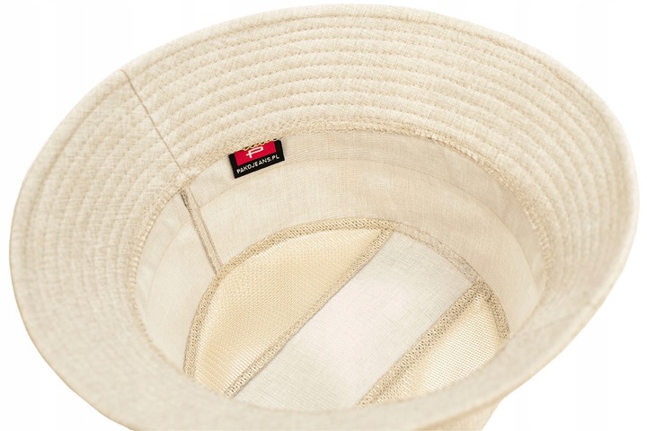 KAPELUSZ Letni z SIATKĄ Rybacki Bucket Hat KREMOWY Bawełniany Pako Jeans