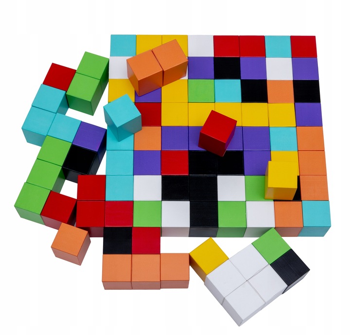 Klocki magnetyczne kostki STEM szcześciany konstrukcyjne 3d 96 elementów