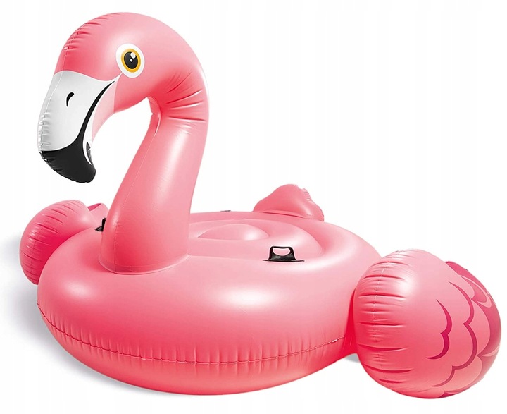 DMUCHANY FLAMING XXL DUŻY MATERAC DO PŁYWANIA WODY Z UCHWYTAMI INTEX 57558