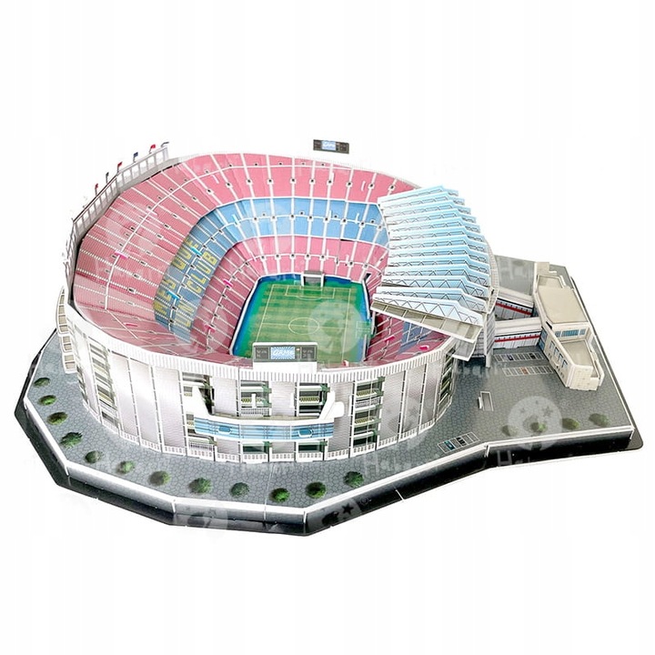 Stadion piłkarski CAMP NOU FC Barcelona Puzzle 3D 69 el + GRATIS FIGURKA