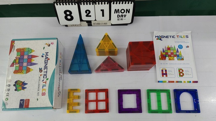 DUŻE KLOCKI MAGNETYCZNE KAFELKI ZESTAW XXL 34 EL RAINBOW MAGNETIC TILES