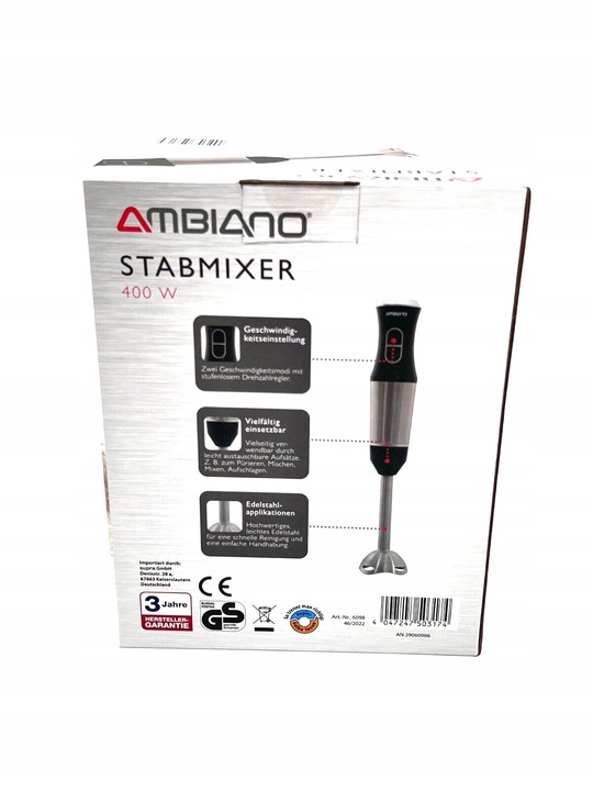 BLENDER RĘCZNY SPIECZNIACZ MIKSER REGULACJA PRĘDKOŚCI PRZEŹROCZYSTA MIARKA