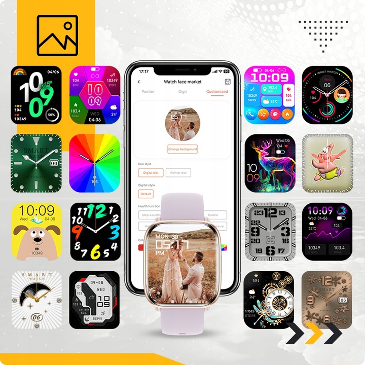 SMARTWATCH DAMSKI POLSKIE MENU ROZMOWY PULS CIŚNIENIE SPORT AMOLED 4 PASKI