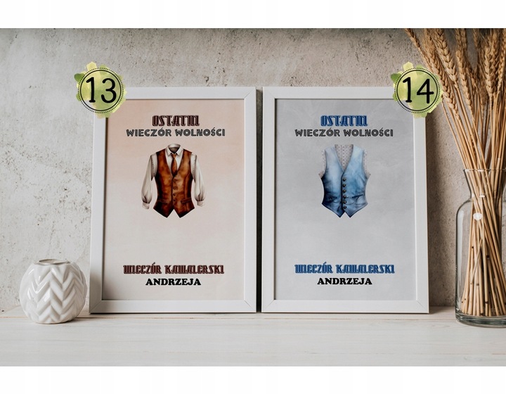 PREZENT NA WIECZÓR KAWALERSKI PAMIĄTKA OBRAZEK A4 IKWK