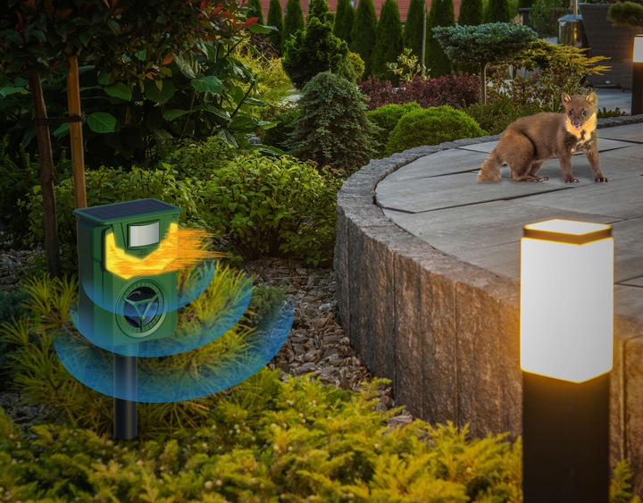 ULTRADŹWIĘKOWY ODSTRASZACZ PSÓW KOTÓW KUN LISÓW DZIKÓW SAREN JELENI NO PEST