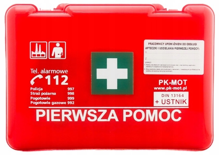 APTECZKA PIERWSZEJ POMOCY DO FIRMY BIURA ZAKŁADOWA ZESTAW + WIESZAK ŚCIENNY