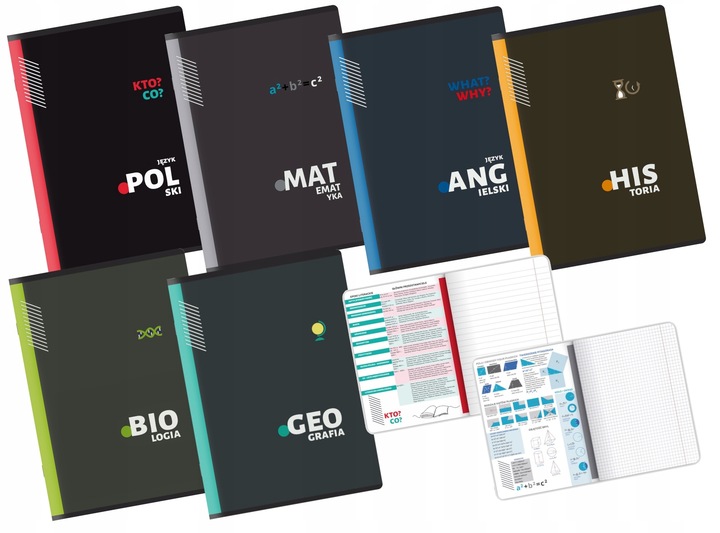 KOMPLET 6 ZESZYTÓW ZE ŚCIĄGĄ KLASA 5-6 A5/60K ŚCIĄGA KOLOROWA 60 KARTEK