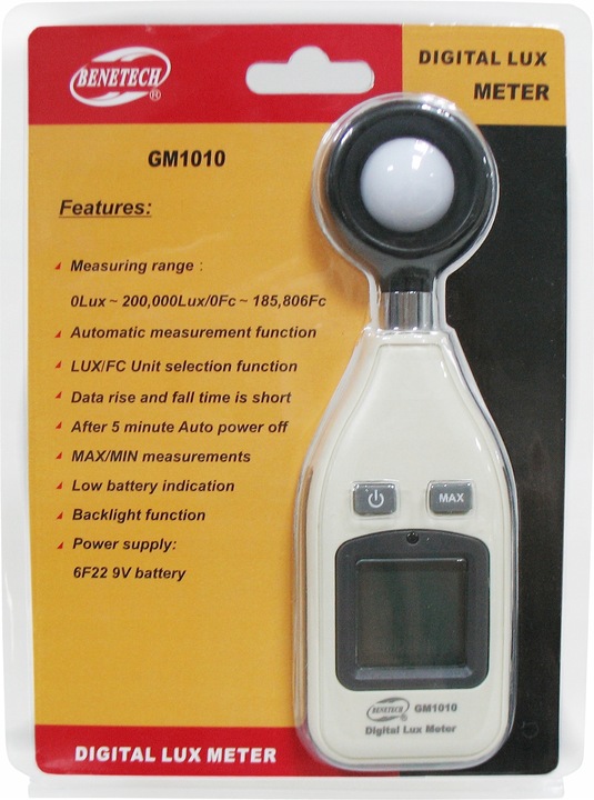 LUKSOMIERZ LUXOMETR MIERNIK NATĘŻENIA ŚWIATŁA OŚWIETLENIA ŚWIATŁOMIERZ LCD