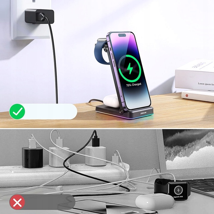ŁADOWARKA INDUKCYJNA DO IPHONA 12 13 14 15 Qi DO MAGSAFE / AIRPODS / WATCH