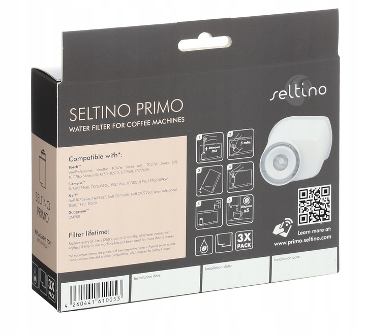 3x Seltino PRIMO filtr wody do ekspresu Siemens