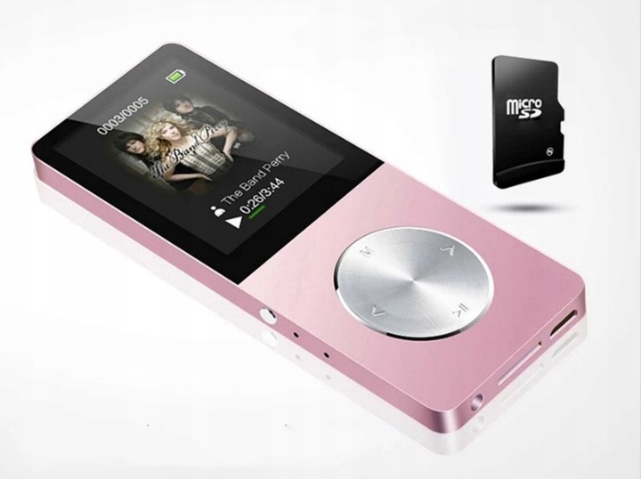 Odtwarzacz MP4 T1 8GB głośnik microSD MP3 różowy
