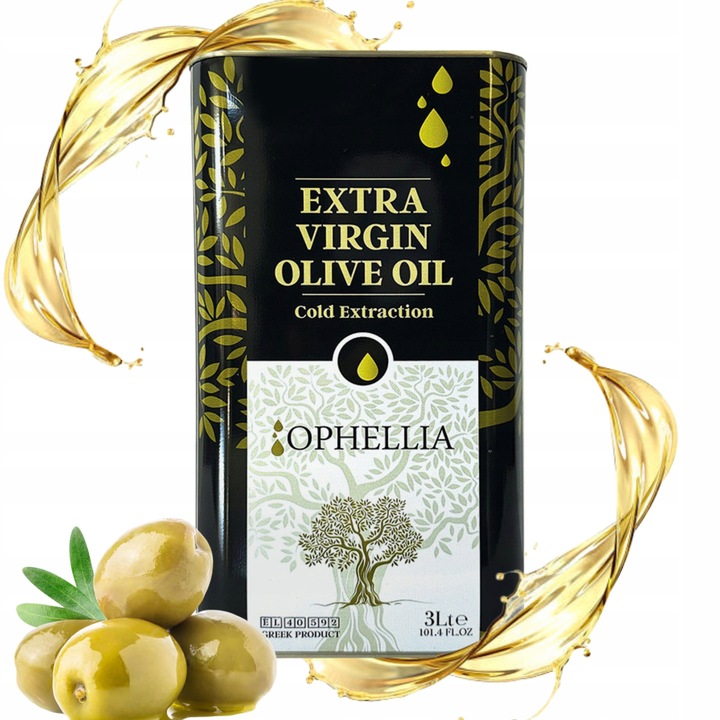 Oliwa z Oliwek Extra Virgin 3L Grecka Ophellia Premium Ekstrakcja na Zimno