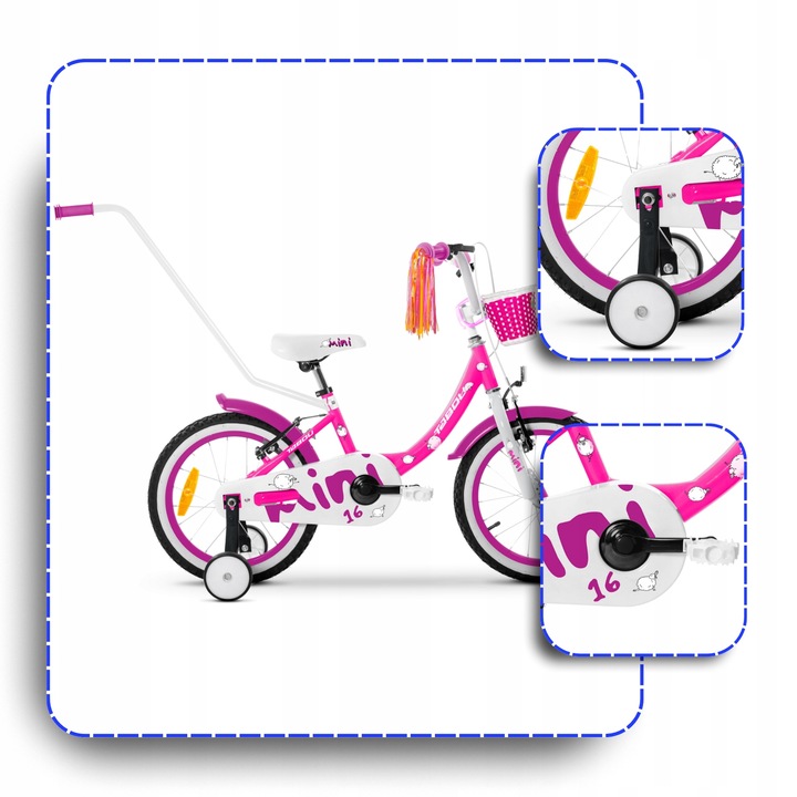 ROWER DZIECIĘCY TABOU ROWEREK MINI 14 CALI BARDZO LEKKI DLA DZIEWCZYNKI