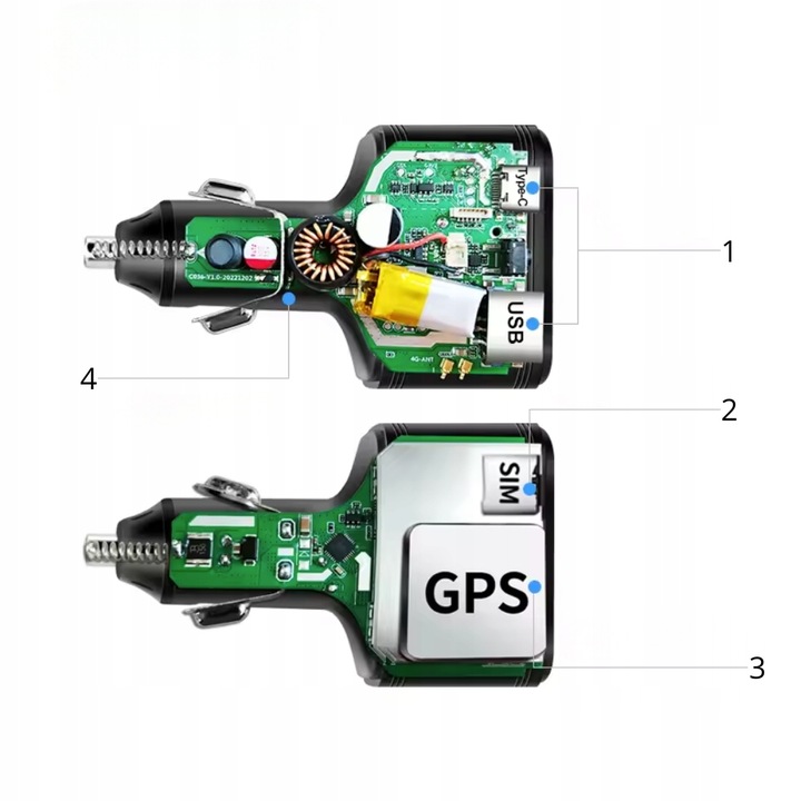 LOKALIZATOR GPS GSM 4G DO ZAPALNICZKI POJAZDU AUTA SAMOCHODU BEZ ABONAMENTU