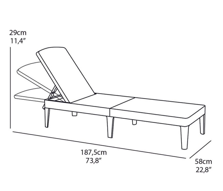 Leżak ogrodowy składany regulowany Jaipur grafitowy Keter