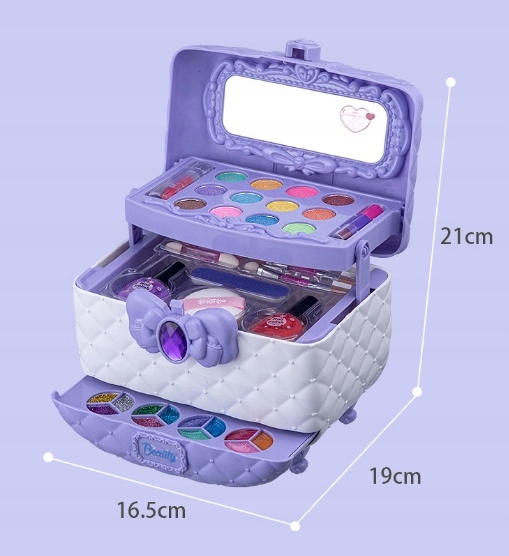 KUFER KOSMETYKÓW DO MAKIJAŻU I PAZNOKCI CIENIE,ZESTAW DLA MAŁEJ KSIĘŻNICZKI