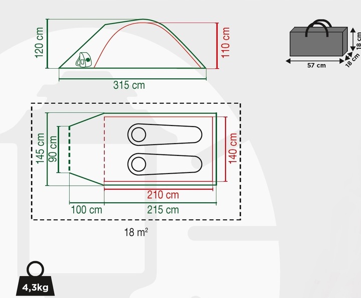 Namiot turystyczny Coleman Darwin 2+ 2 osobowy