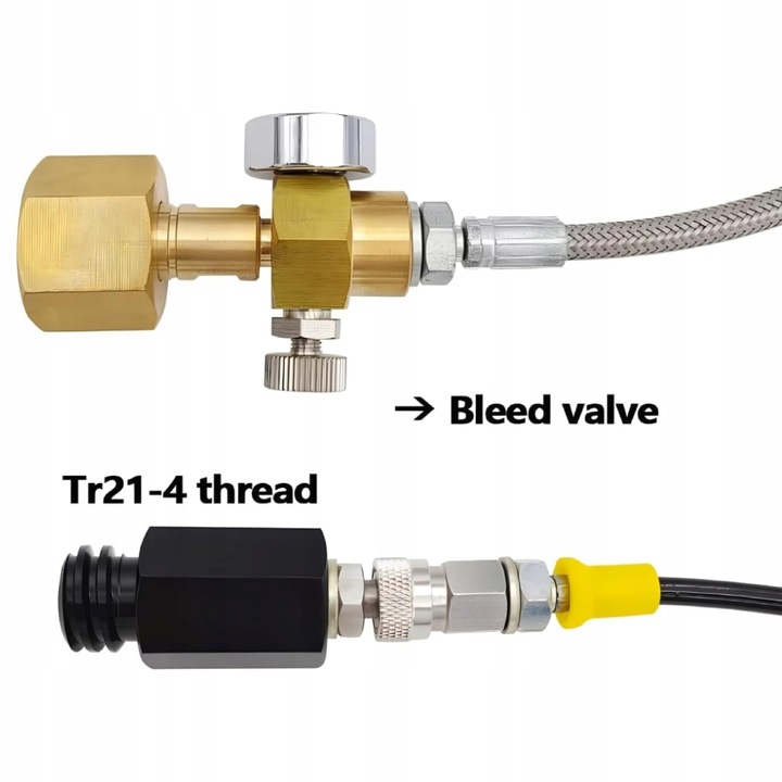 W21.8 PRZETOCZKA ADAPTER ZE STALOWYM WĘŻEM DO SODASTREAM QUICK CONNECT CO2