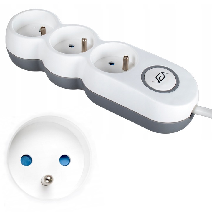 PRZEDŁUŻACZ ELEKTRYCZNY SIECIOWY MOCNY GRUBY UZIEMIENIE 3 GNIAZDA 3 M