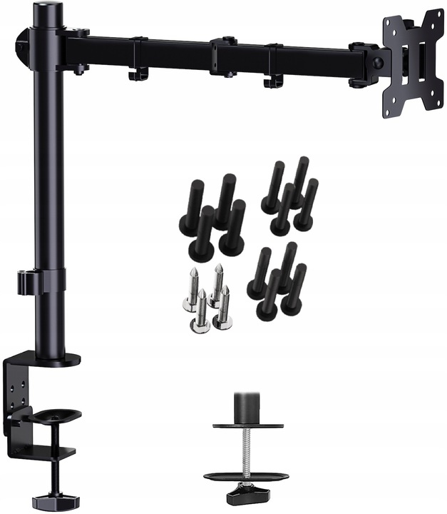 Regulowany Uchwyt Biurkowy do Monitora LCD 13"-27" Solidny Certyfikowany