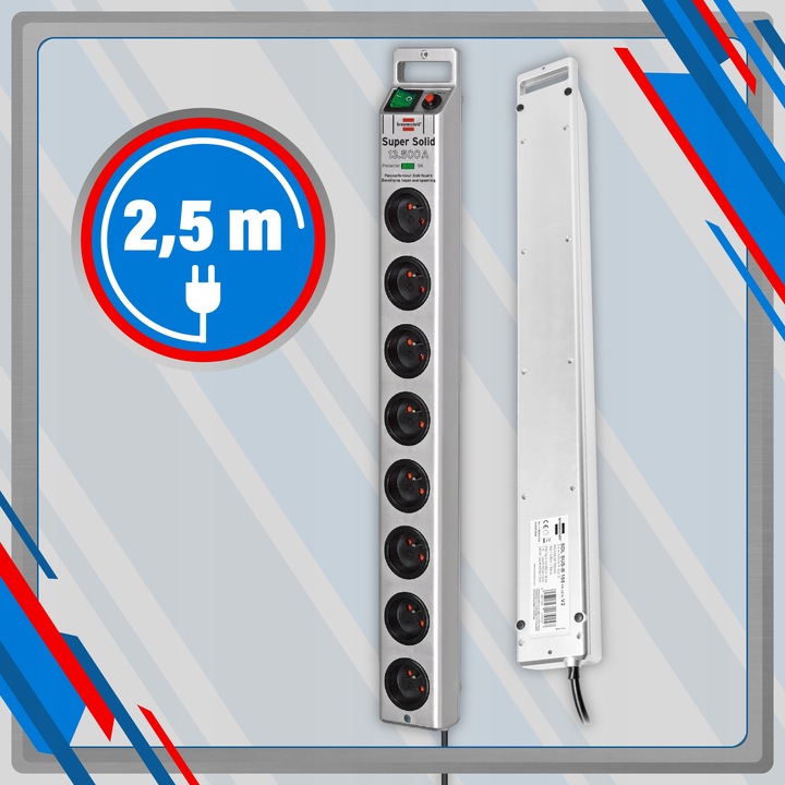 LISTWA ZASILAJĄCA ANTYPRZEPIECIOWA 8G Brennenstuhl Super Solid 13500 A