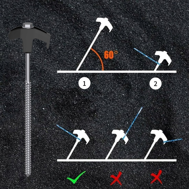 SZPILKI NAMIOTOWE DO NAMIOTU MIKADO DŁUGIE 25CM KOMPLET 12 SZT