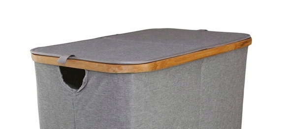 KOSZ NA PRANIE BIELIZNĘ POJEMNIK 100 L Bambus grey