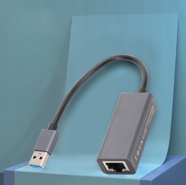 PRZEJŚCIÓWKA USB ETHERNET ADAPTER KARTA SIECIOWA LAN GIGABIT RJ45 1000MB