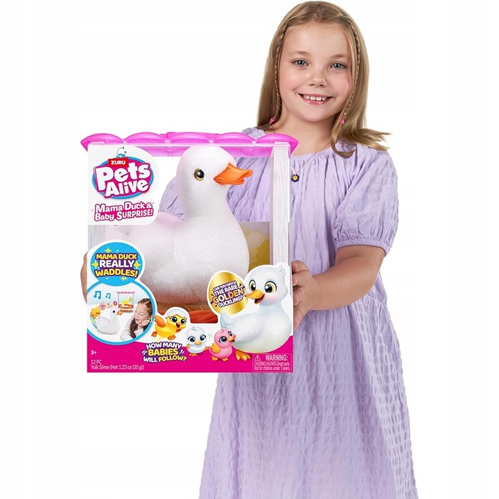 ZURU PETS ALIVE ZESTAW INTERAKTYWNA MAMA KACZKA PLUSZOWA MAMA DUCK + DZIECI