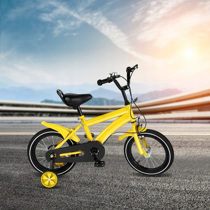 Rower dziecięcy 14 cali - żółty